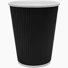 Black Ripple Cup, Insulated Disposable Coffee Cups, 12 oz, 500 Count
