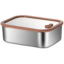 Premium 304 Stainless Steel Food Containers with Tempered Glass Lids - Durable Meal Prep Containers for Kitchen, Office, Travel (1pc(21 oz))