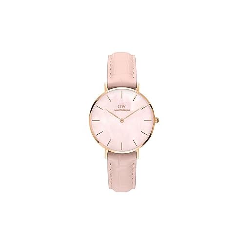 Daniel Wellington Petite Rouge 32mm Womens Watch, Leather Rose Gold Watch for Women