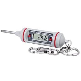 Traceable Digital Pocket Thermometer with Calibration, 302F; Mini Key Chain