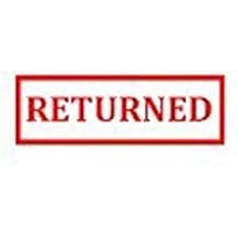 Returned - RED Office Self Ink Rubber Stamp with Border - 4912-3/4" x 1-7/8"