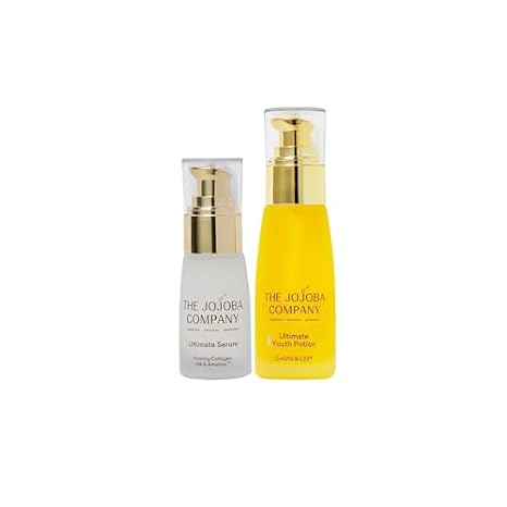 Jojoba Ultimate Youth Bundle Face Serum & Anti-Aging Oil with Natural Jojoba, L22 Lipid Complex Hydrating, Firming, Collagen-Boosting Skincare for Fine Lines, Wrinkles & Uneven Texture 30ml + 50ml