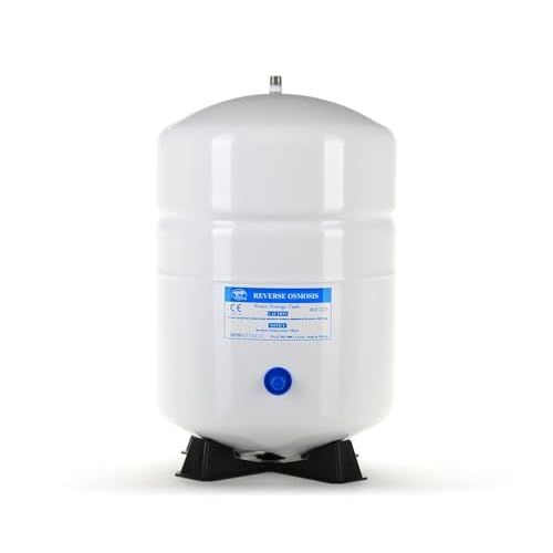RO-122-W14 Hydronix 3.2 Gallon Stainless Steel Reverse Osmosis Storage Water Tank, Small Size - White, 14 Port