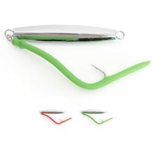 BLUEWING Diamond Jigs Fishing Saltwater Lure 1oz,2oz,3oz,4oz 1pc with Split Tube Tail and Stainless Steel Hook