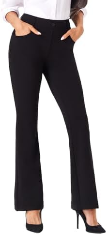 viehunt Womens Straight Leg Stretchy Dress Work Pants Business Office Casual Slacks with Pockets
