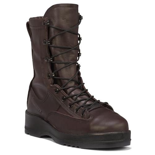 Belleville 330 ST Flight Boots for Men - Leather Steel Toe Boots - Vibram Chevron Outsole - Flight Leathers Shock Midsole - Full-Grain Cattlehide Leather - Polyurethane Cushioned Midsole