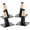 4pcs Adjustable Metal Plating Sofa Legs with Anti-Skid Pads Sturdy Cabinet Support Feet for Tea Table TV Cabinet Bathroom Furniture Accessories in Black and Metallic Finish