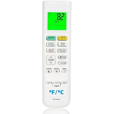 Replacement for Daikin Air Conditioner Mini Split Remote Control ARC480A1 ARC480A2 ARC480A3 ARC480A4 ARC480A5 ARC480A6 ARC480A7 ARC480A8 ARC480A9 ARC480A10 ARC480A11 with Backlight Fahrenheit