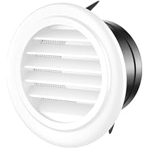 6-inch ABS Vent Cover, White Round Soffit Exhaust Cover Louver Grille, Built-in Mesh Screen, Suitable for Bathroom, Office, Kitchen (6inch White ABS Vent)