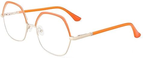 Blue Light Blocking Reading Glasses Hexagonal Men Women Metal Rimmed Eyewear Anti Eyestrain Computer Working Readers
