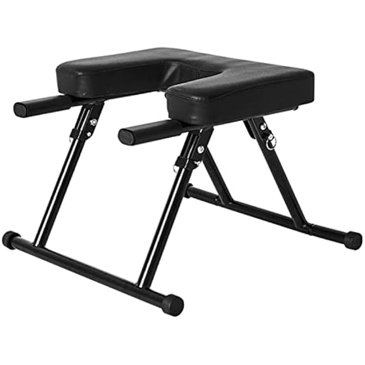 Yoga Headstand Bench, Foldable Inversion Chair with Armrests, for Home Gym and Yoga Studio,BlackWhite, 495136 cm,49  51  36cm-Black