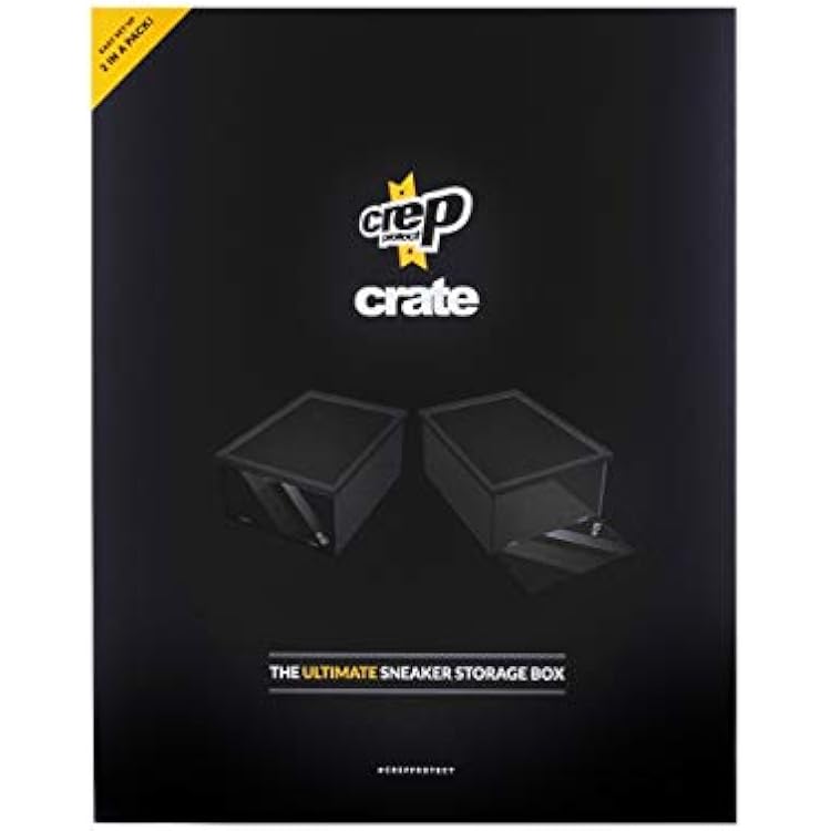 Crep Protect - Crate, ShoeSneakerTrainer Stackable Storage Drop Front Box with Clear Door