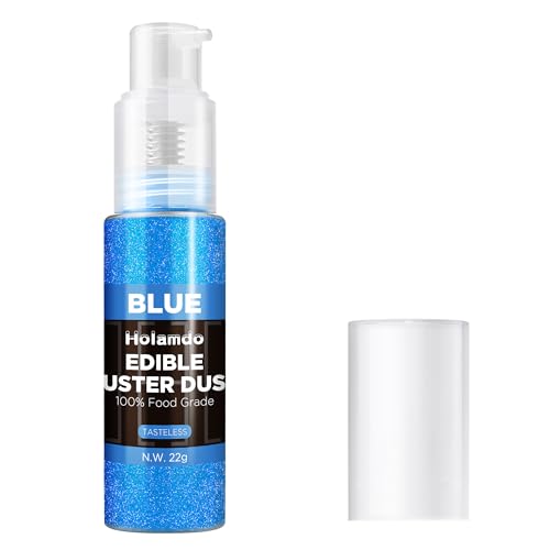 Edible Glitter Spray 22g Blue - Metallic Food Coloring Powder, Food-Grade Glitter, Metallic Shimmer Edible Color Powder - Flash Powder for Beverages, Cocktail, Cake Decorating, Baking, Icing, Candy