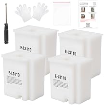 4pcs Waste Ink Pad Replacement with Zeroing Software, Compatible for ET-2800 ET-2803 ET-2400 ET-2720 ET-4700 ET-2711 ET-4800 L3110 L3250 L3150 L3210 etc. Printers