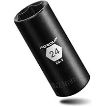 3/8 Drive Deep Impact Socket, Metric(24mm socket), 6-Point, Cr-V Steel With Black Manganese Phosphate Coating