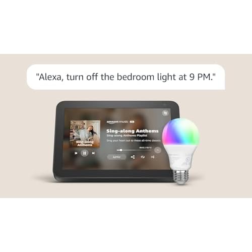Echo Show 8 with Amazon Basics Smart Color Bulb