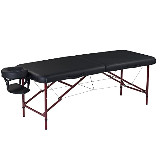 Master Massage Zephyr Lightweight Portable Massage Table Package- Tattoo Table- Spa Bed Black, Maroon