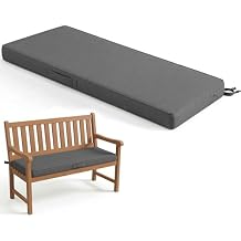 Codi Outdoor Bench Cushion 60 inch, Double Waterproof Patio Furniture Cushions Replacement for Swing, Porch, Couch, 60x18x3'', Grey