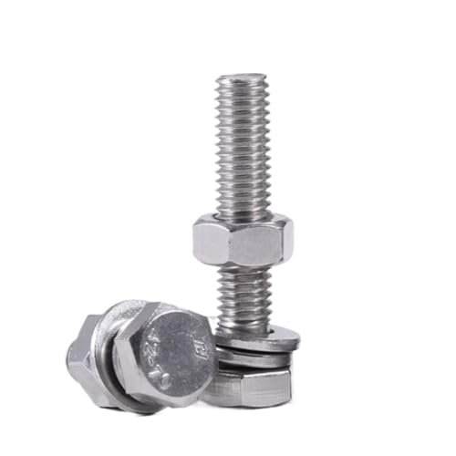304 Stainless Steel Hexagonal Bolt, Screw and Nut Set Extended Screw Washer and Nut Set M6 M8 M10 Extended Screw Combination160mm2PCS,M8