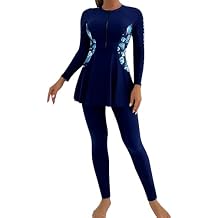 ODIZLI Swimsuit for Muslim Womens Swimwear Long Sleeve Burkini Full Cover Swimsuit Rash Guard Wetsuit Bathing Suit