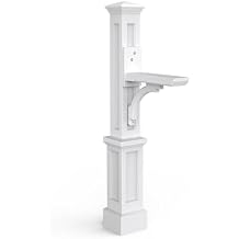Mayne Newport Plus Mailbox Post with Standard Arm Weather-Resistant, Durable Classic Design Easy-to-Install Outdoor Mailbox Post