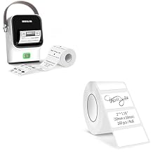 Rongta 2 Inch Label Maker Machine with Tape, Thermal Label Printer Easy Use for Office, Home, Business, 2'' x1.18'' Labels-260pcs/Roll, R22+Tape