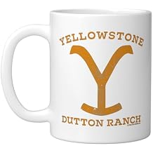 Yellowstone Dutton Ranch Distressed Logo Ceramic Mug, White