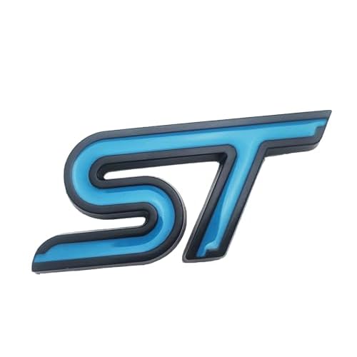1pcs Metal New ST Car Emblem 3D Racing Decal Sport Turbo Badge Replacement for car Black Blue
