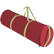 OUTTDID Christmas Wrapping Paper Organizer Storage, 41" Gift Wrapping Paper Storage Containers, 600D Oxford Fabric Gift Wrap Paper Holder Fits 18-25 Rolls, with Handles and Zippered, Red