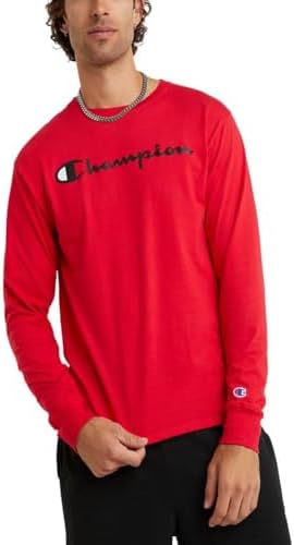 Champion Mens Long Sleeve T-shirt, Classic T-shirt for Men Reg. Or Big & Tall