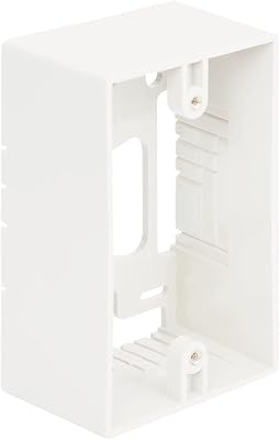 ICC Surface Mount Back Box, Single Gang, Raceway Compatible for Voice, Data, CATV, Fiber, Audio, and Video, White