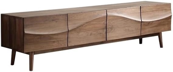 TV Cabinet Stand Solid Wood Homestay Simple TV Cabinet Wabi-sabi Style Home Living Room Floor(200cm)