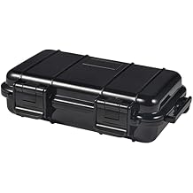 Dry Storage Box, Shockproof Waterproof Box Storage Case Waterproof Plastic Box Container with 2 UShape Buckle, Plastic Storage Container for Cameras, Phones, Camping, Fishing, Hiking(Small-Black)
