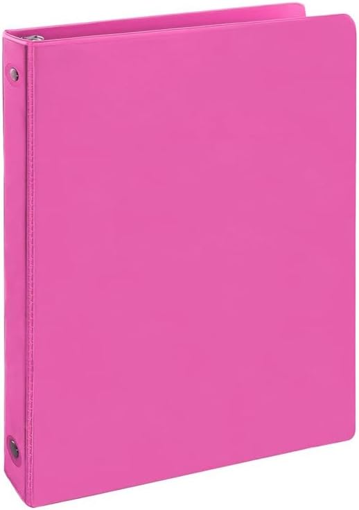 4 Ring Folder 1 Piece A4 PVC Student and Office Type Document Presentation Folder Automatic Mechanized Office with Inner Pocket School Pink with Archive