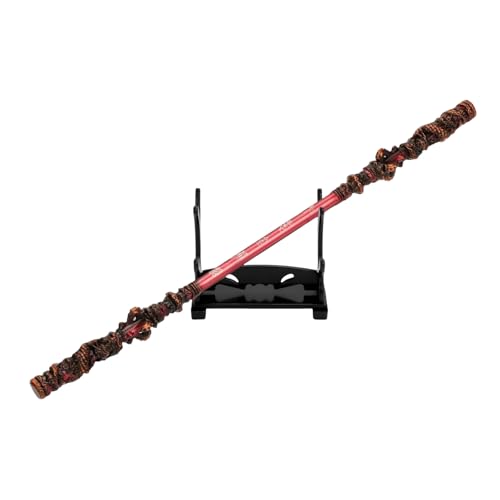 40 Inch Long Myth Wukong Staff - Black PU Material, 1 lb Weight, Sun Wukong Staff, Three-Dimensional Carving Red Bronze
