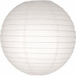 Paper Lantern, Round, Even Ribbing, 12 Inch, White