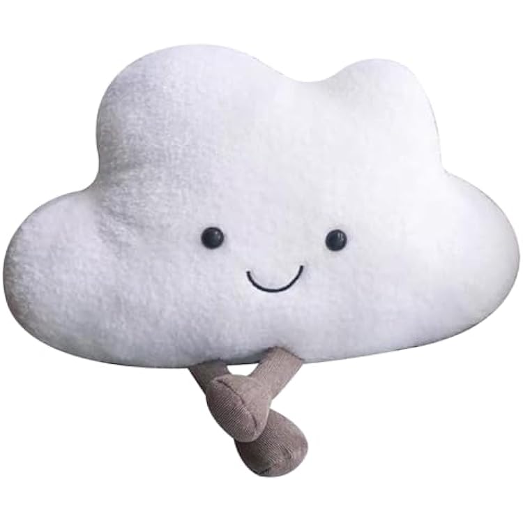 Cloud Pillow Plush Cute Throw Pillow with Foot Cartoon 19.7x13.8in Fun Pillow Decorative Cloud Pillows for Kids Nursery Sofa Bedroom,Fun Pillow,Cloud Pillow, 35x20cm