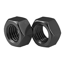 M6 Black Hex Nuts, M6-1.0 Black Hex Nut Stainless Steel 304 (18-8), 100pcs