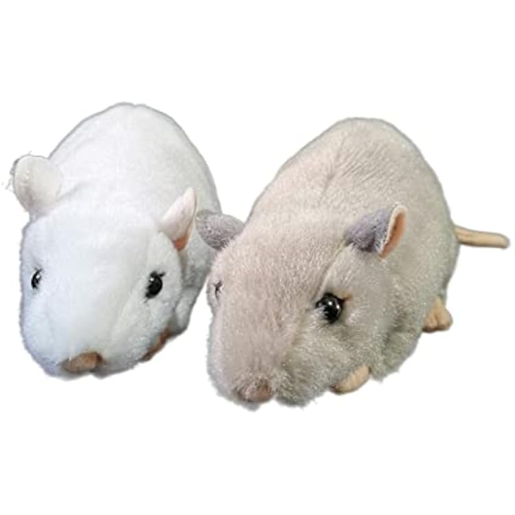 GaYouny Super Soft and Realistic White Mouse Plush Toy, Real Gray Mouse Plush Doll, Realistic Animal Plush Toy Pet