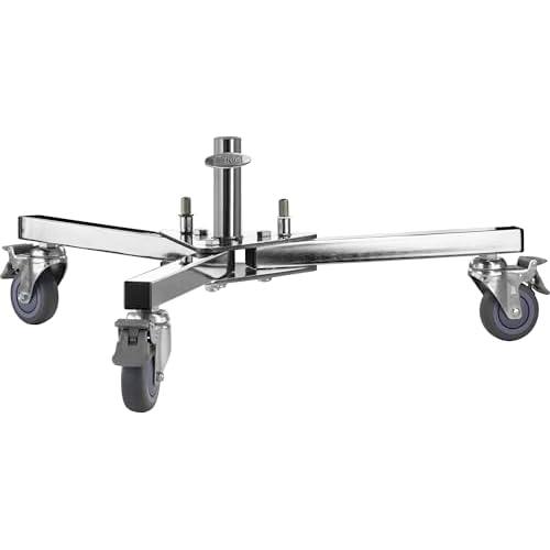 Kupo Runway Stand Base, Wheeled Mobile Base with Junior 1-18 Receiver for C-Stand Risers, Foldable Legs for Transport and Storage KS301012