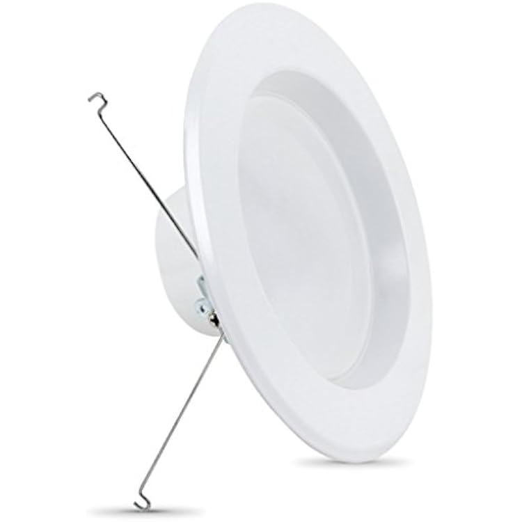 Feit Electric 5-6 inch LED Recessed Downlight - Pre-Mounted Trim - Standard Base Adapter - 3000K CCT Bright White - Dimmable- 75W Equivalent - 45 Year Life - 925 Lumens, LEDR56930CA