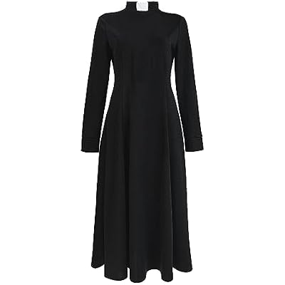 MYAYD Cassock Dress Robe Church Dress Choir Minister Clergy Pulpit Liturgical Uniform for Women Black
