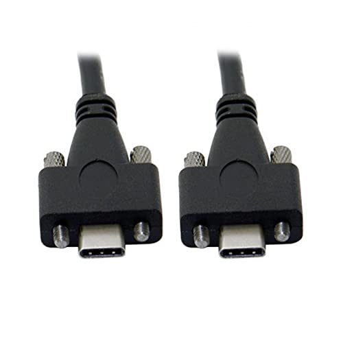 NFHK USB 3.1 Type-C Dual M2 Screws Locking to Locking USB-C 10Gbps Data Cable Panel Mount Type 200cm