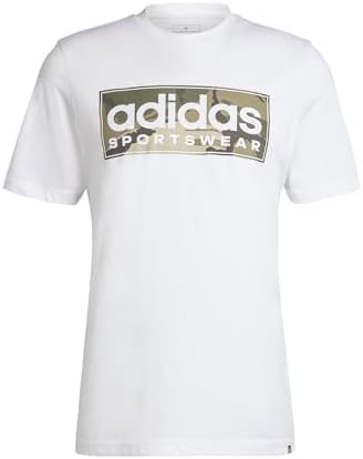 adidas Mens Camouflage Linear Graphic T-Shirt