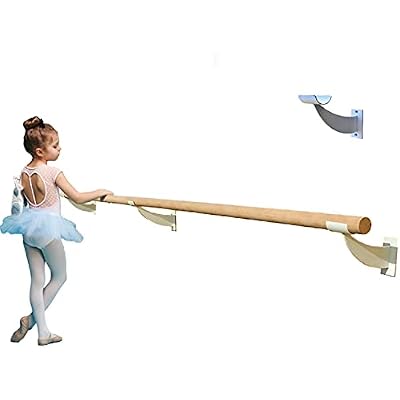 Ballet Barre Single Bar 16 FT Long 1.5 Diameter White, Kids and Adults | Open Bracket Wall Mounted Fixed Height Wooden Ballet Barre, HomeStudio Ballet Bar, Dance Bar, Stretch Bar, DancingStretching