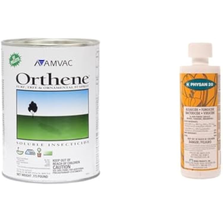 Orthene 97.4% Acephate 0.773lb Systemic Insecticide  Hydrofarm Physan PSPTA20 Algaecide, Fungicide, Bactericide, Virucide, 16 oz