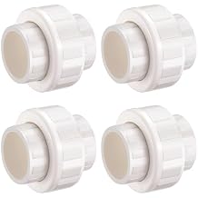 2 Inch Union Coupling Pipe Fitting (Socket x Socket), 4 Pcs Schedule 40 Heavy Duty Union Coupling Pipe Fitting for DIY PVC Creations.