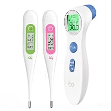 femometer Forehead, Oral & BBT Thermometer Set - 3 in 1 High Accuracy, Fast Reading, Waterproof, Reusable