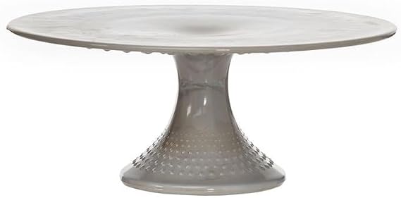 Cake Plate - Gigi Hobnail Pattern - American Made - Mosser Glass USA (Marble)