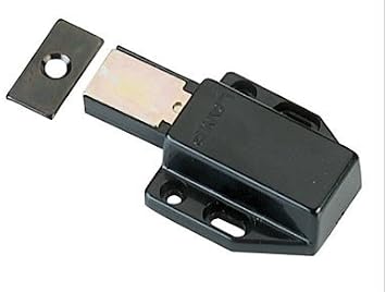 Touch Latch Magnetic Push to Open Door Latch for Medium Doors Black 2 Pack